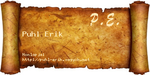 Puhl Erik névjegykártya